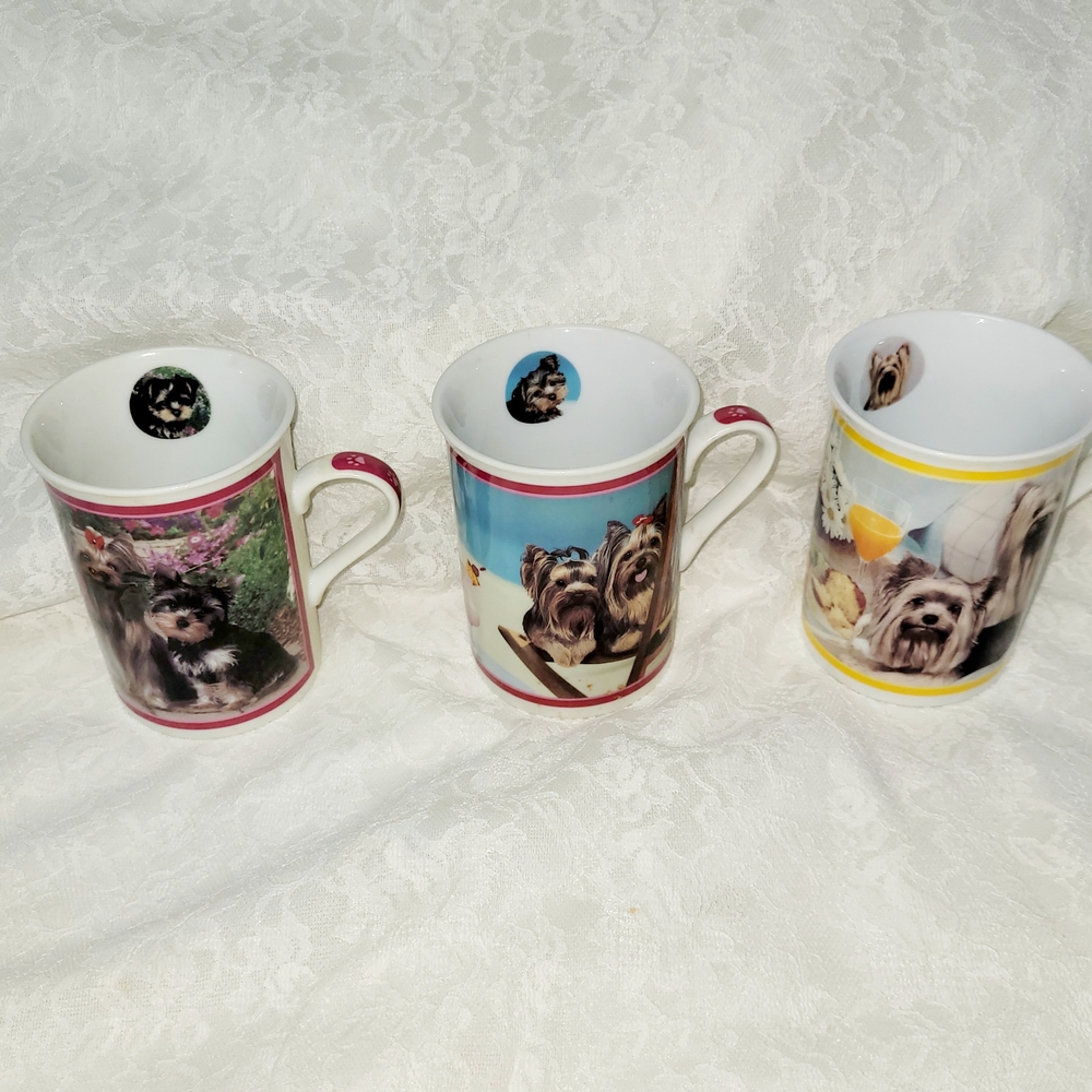 Danbury Mint Yorkie Pet Lovers Ceramic Mug Set